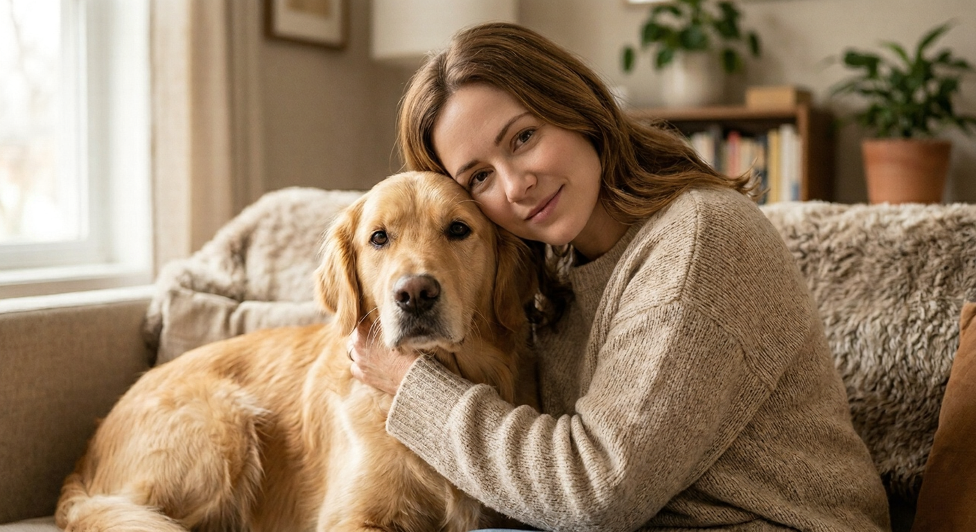 Dog and human together